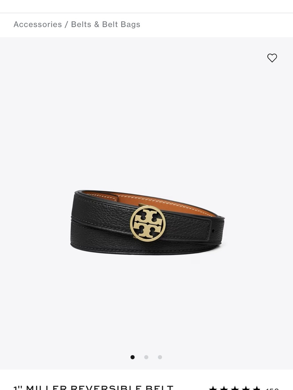 Tory Burch Miller 1” Reversible Leather Belt with Gold Logo Buckle